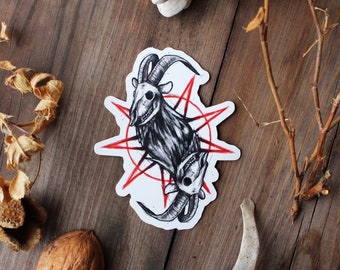 Goat Skulls Vinyl Sticker: Horror Dark Art Decor