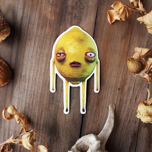 Vinyl Aufkleber ""Fresh Lemon"" 3D Kunst Grafik Illustration Lustig Hangover Frisch Gruselig Spooky Hexe Dekoration."