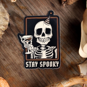 Stay Spooky Vinyl Sticker - Halloween Decor Spooky Skeleton Sticker Creepy Cute Skull Sticker Spooky Halloween Art Gothic Decor Spooky Vibes