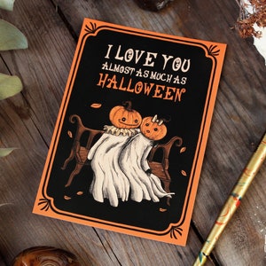 Postkarte "Valentinstag Liebe Paar Freundschaft Bester Buddy Valloween Spooky Pumpkin's Gothic Ghost """