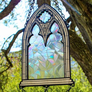 Gothic Suncatcher Gothic Window Decor Witchy Sun Catcher Decor Gothic Arch Light Catcher Medieval Decor Cathedral Suncatcher Cottagecore Art