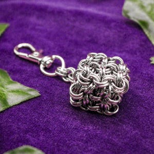 Jelly Cube Chainmaille Fidget Toy Squishy Keychain Cube Keychain Squishy Cube Stainless Steel Accessory Gothic Fidget Key Chain ADHD Toy