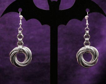 Chainmaille Hoop Earrings: Stainless Steel Gothic Jewelry