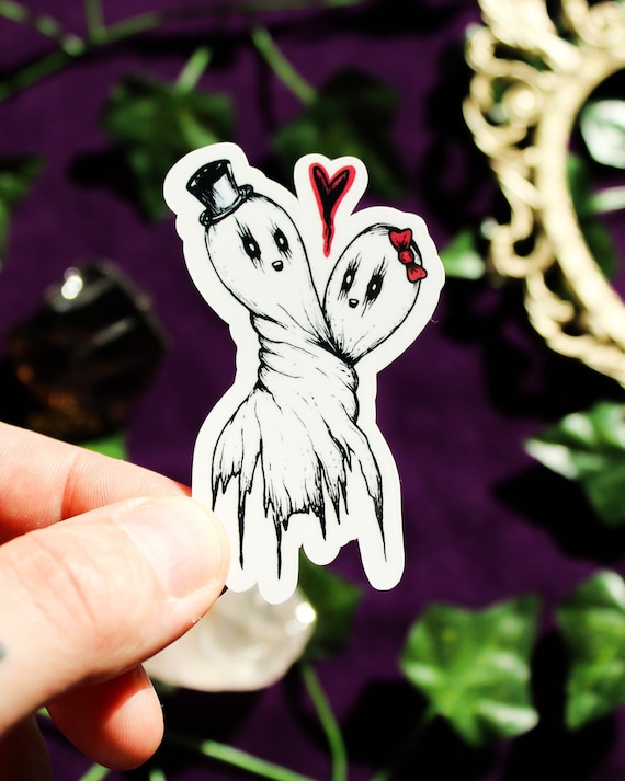 Creepy Ghost Love Vinyl Sticker – Halloween Decor