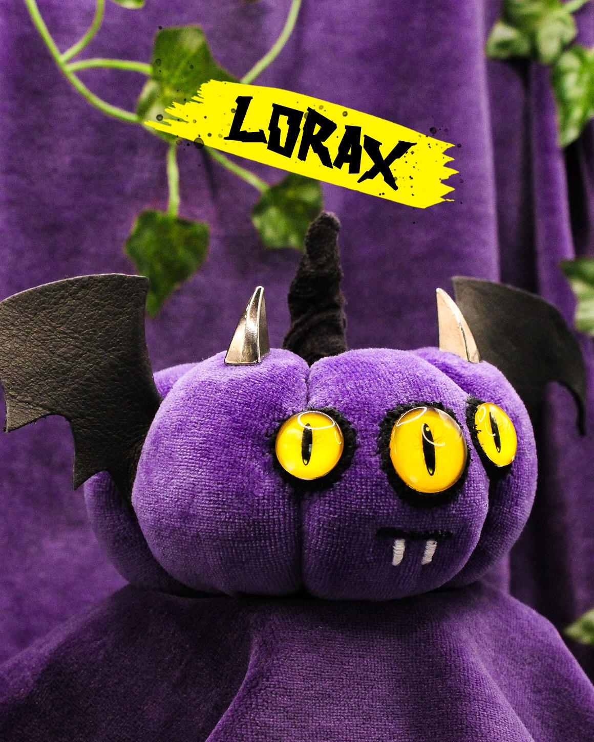 Hand-sewn Plush Pumpkin - Spooky Halloween Plushie Black Gothic