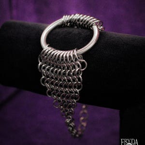 Handmade Stainless Steel Chainmaille Bracelet: Gothic Medieval Jewelry