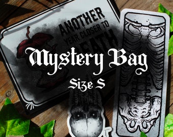Spooky Gothic Mystery Bag (Size S): Art Sticker, Postcard & Bookmark