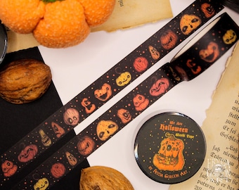 Halloween Washi Tape: Spooky Jack-O'-Lanterns, Gothic Planner Tape