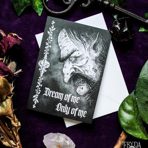 Nosferatu Grußkarte - Gruselige Valentinstag Karte Gothic Postkarte Gruselige Geschenkkarte Valloween Dark Postkarte Gothic Postkarte Dream Of Me