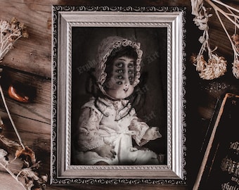 Creepy Doll Art Print: Macabre Horror Gothic Decor