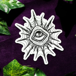 Sticker yeux toile - Sticker fantasmagorique Sticker pour ordinateur portable gothique Sticker vinyle fantasmagorique gothique fixe Sticker gothique Sticker yeux carnet fantasmagorique