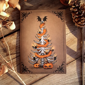 Gruselige Weihnachtsgrußkarte - Weihnachtsbaum Karte Frohe Creepmas Krampus Jahreszeiten Creepings Halloween Gruselige Gotische Weihnachtsgeschenk Karte
