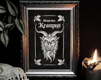 Krampus Art Print: Creepy Gothic Christmas Decor Creepmas