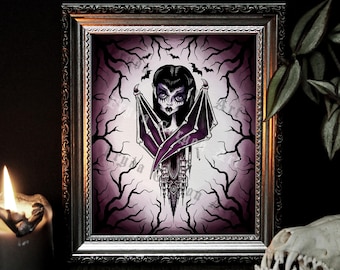Vampire Queen Art Print: Gothic Romantic Wall Decor
