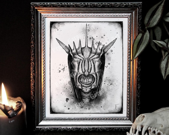 Mouth of Sauron Art Print: Lord of the Rings Dark Fantasy Decor