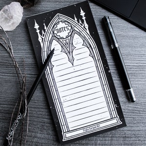 Gothic Notepad Gothic Arch Stationery Dark Academia Notepad Dark Aesthetic Stationery Spooky Notes Creepy To Do List Gothic Stationery