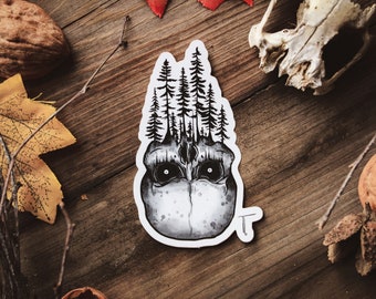 Skull Forest Vinyl Sticker - Gothic Dark Art Illustration