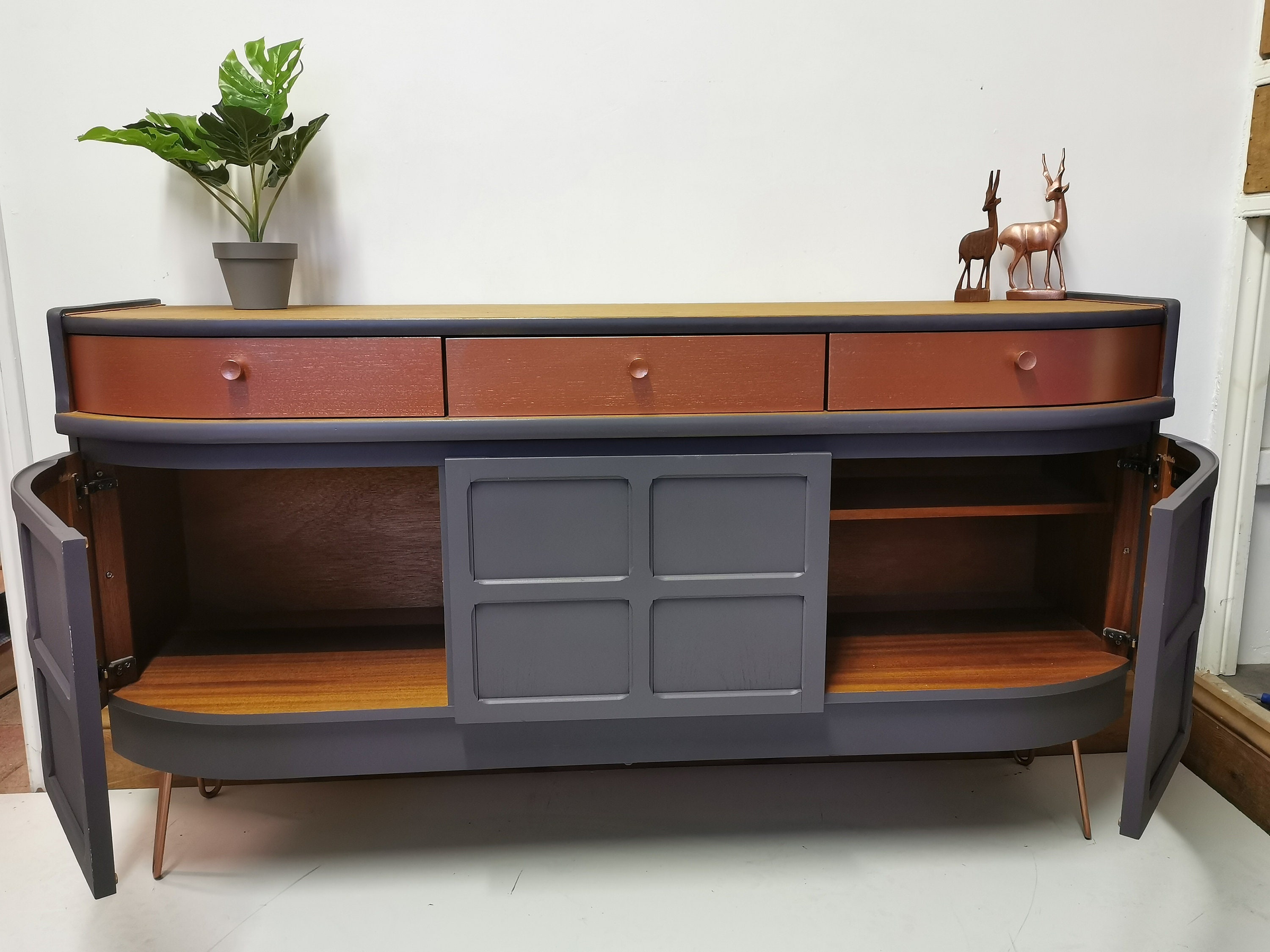 Stunning curved Nathan Sideboard drinks storage unit Etsy