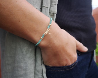 Libelle Armband Gold Micromacrame - Damen Armband - Libelle - handgefertigt - Libelula Armband - gewebt Armband - verstellbare Armband