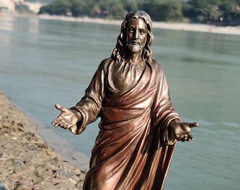 Resin Lord Jesus Statue, 9" Jesus Christ Statue, Jesus Idol, Christian God, Christ the Redeemer Statue