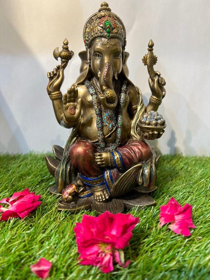 Buy Ganesh Statue 18.5 CM Bronze Ganesh Statue Ganesh Ji Idol ...