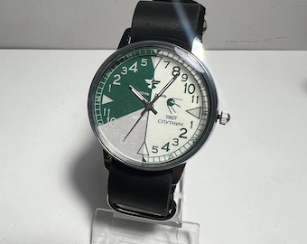 Wristwatch RAKETA Day of night Sputnik 1957 Vintage style