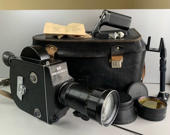 KRASNOGORSK-3 Movie Camera 16mm  FULL SET Meteor-5-1 17-69mm 1.9 lens M42 Leather case.