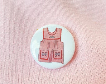 Abuela&#39;s Mandil Button Pin, Apron, Mexican Kitchen Apron,Mexican floral embroidery, Delantal, Pinafore, Mama, Mom, Abuelitas, Abuelitos,