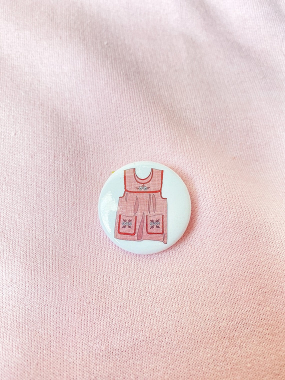 Abuela's Mandil Apron Button Pin, Mexican Embroidery