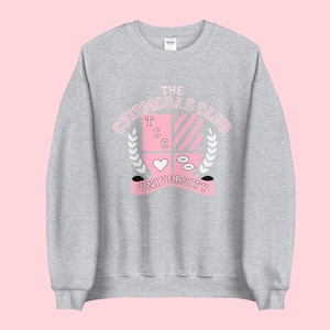 De Chismosas Club University Sweatshirt, Latinas, Latina, Latinx, Mexicana, Chisme, Chicana, Spaans, Cute, Grijs, Roze, Comfortabel, Gezellig