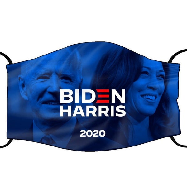 Biden Harris 2020 Mask, Joe Kamala 2020 Reusable Cotton Face Mask Stars, With Adjustable Ear Straps To Fit Comfortably On Teens and Adults