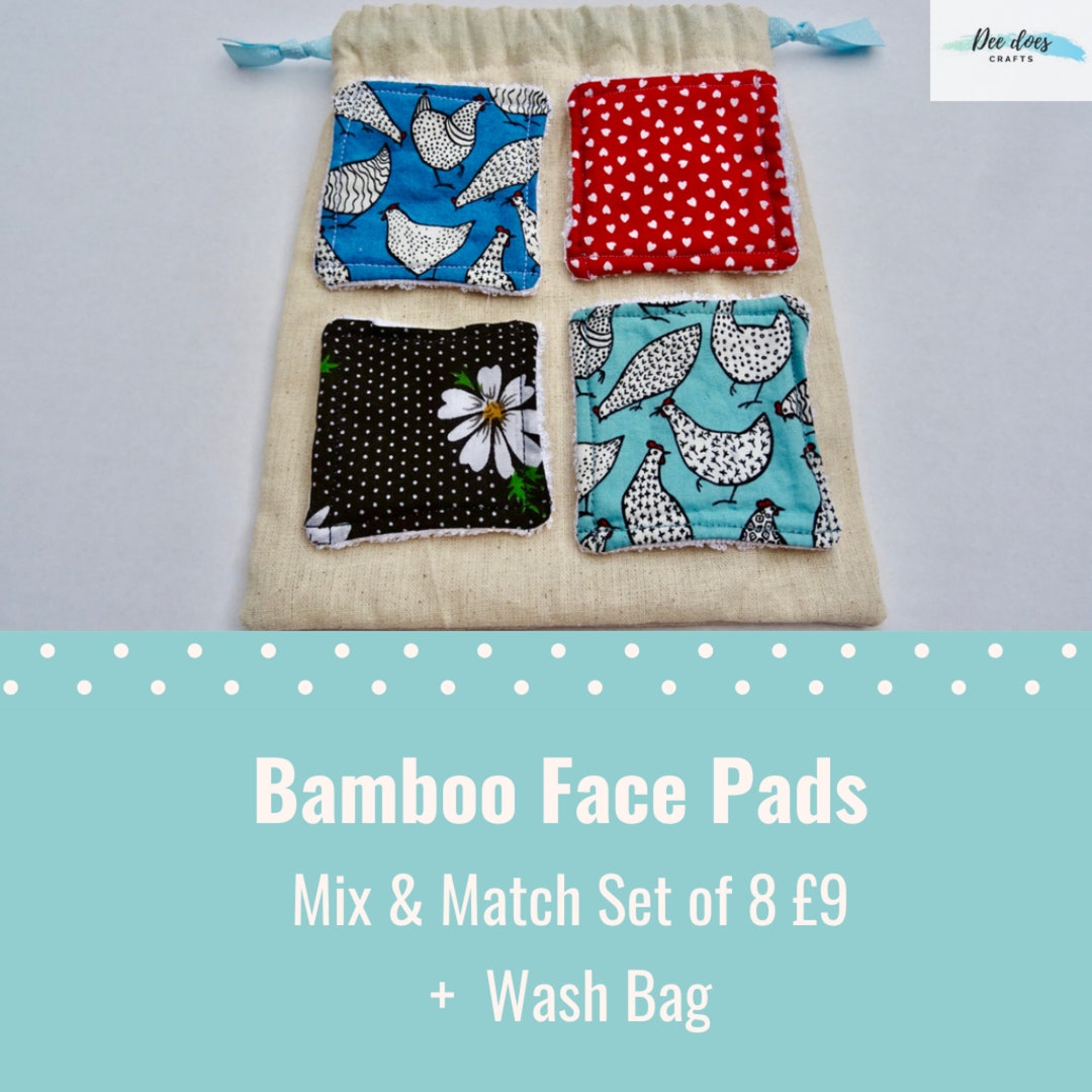 Bamboo Cotton Face Pads, Reusable Etsy UK