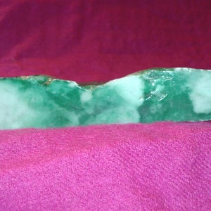 Antique 1800s apple green Jadeite A Jade brush rest untreated Earth mined gem gemstone scholar calligraphy art hand carved unique one off image 6