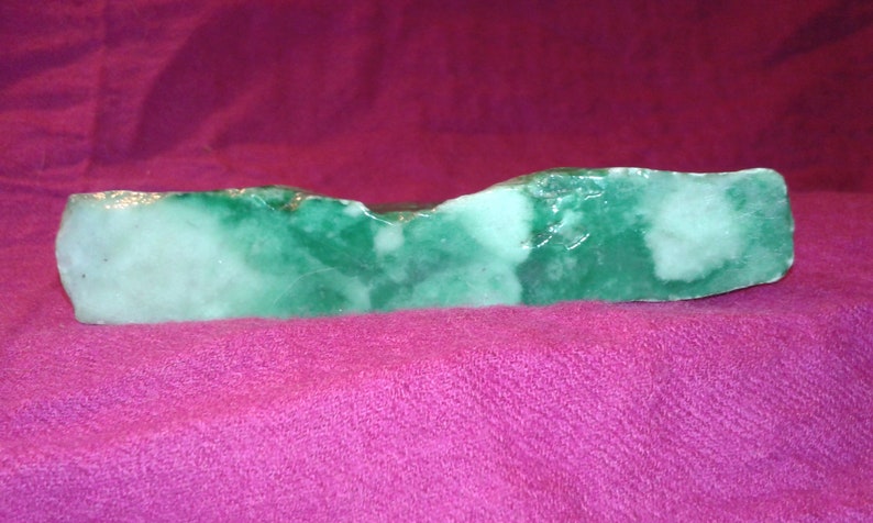 Antique 1800s apple green Jadeite A Jade brush rest untreated Earth mined gem gemstone scholar calligraphy art hand carved unique one off image 6