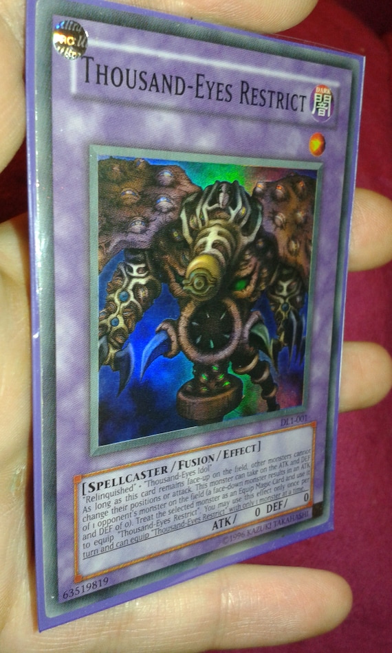 Yugioh Duel League Prize Gift Card - Thousand Eyes Restrict - DL1-001 - Etsy Yugioh Duel League Prize Gift Card - Thousand Eyes Restrict - DL1-001 - Etsy