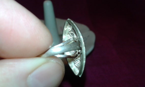 Solid sterling silver handpainted red and blue en… - image 4