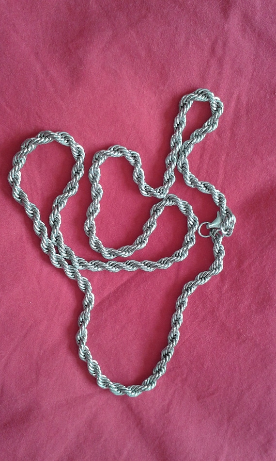 Solid silver double stranded long chain necklace - image 7