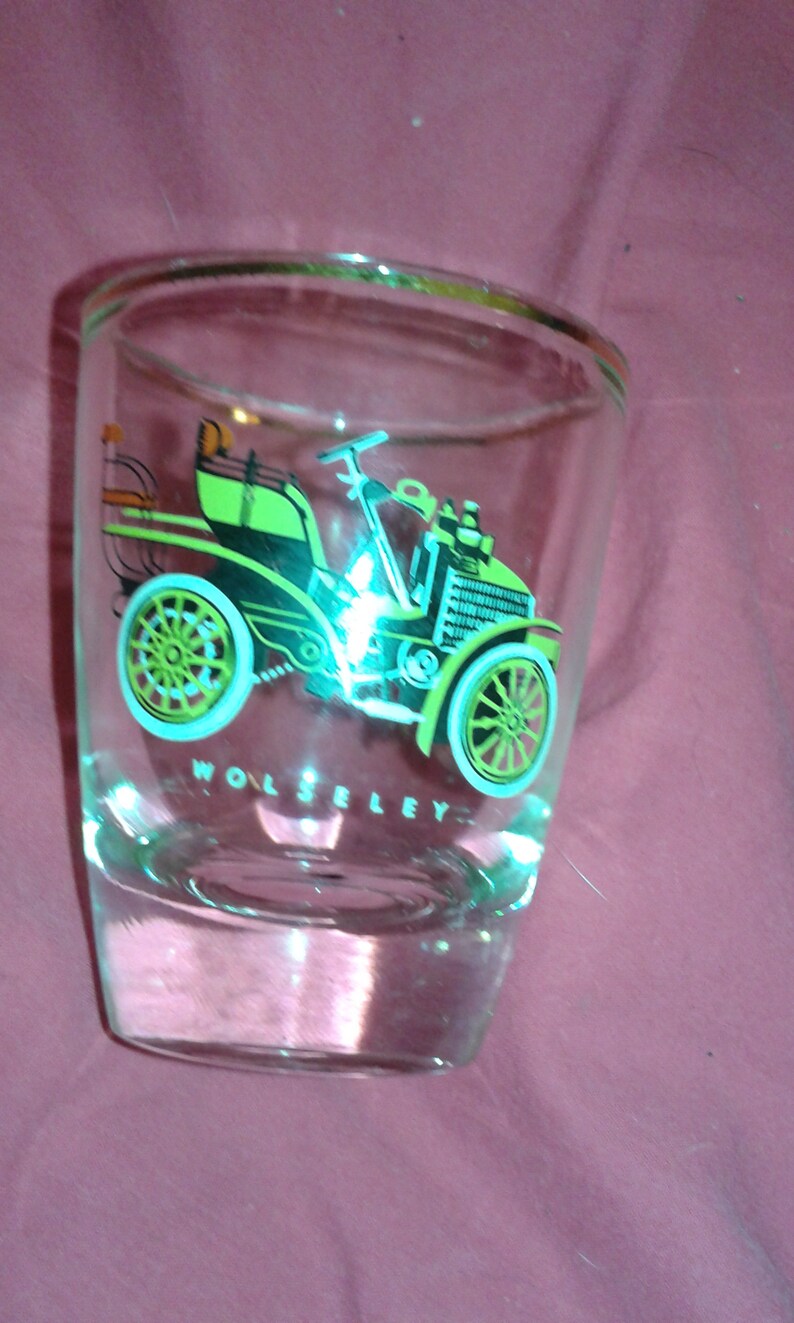 5 Glass Vodka Whiskey Alcohol Shot Glasses Featuring Vintage Etsy