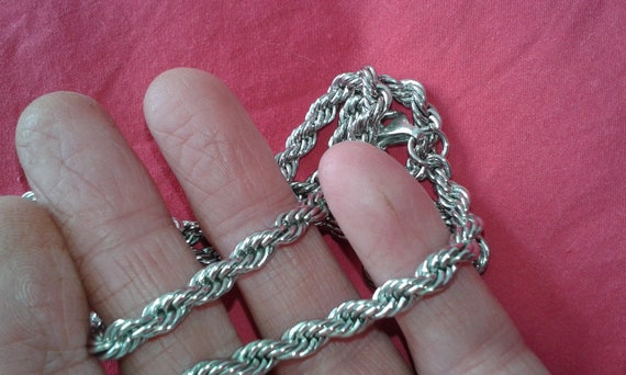 Solid silver double stranded long chain necklace - image 6