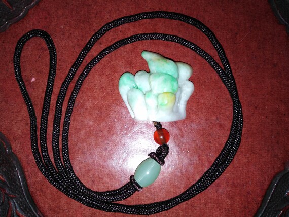 Jadeite A Jade bamboo shoots handcarved talisman … - image 7