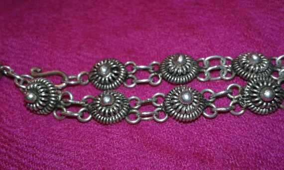 Bracelet - Solid sterling silver - Handmade Hindu… - image 5