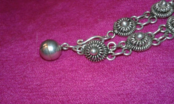 Bracelet - Solid sterling silver - Handmade Hindu… - image 3