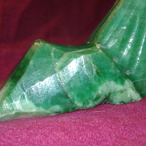 Antique 1800s apple green Jadeite A Jade brush rest untreated Earth mined gem gemstone scholar calligraphy art hand carved unique one off image 3