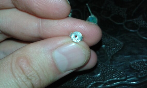 Copper turquoise solid sterling silver oval caboc… - image 7