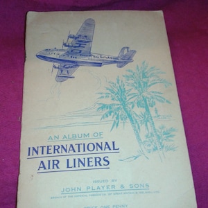 1930s cigarette cards - An album of International Air Liners - Issued by John Player & Sons - every card plus album - Art Nouveau period