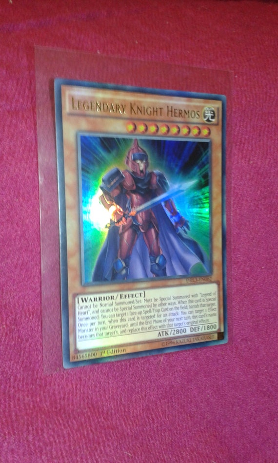 yugioh card hermos Yu Gi Oh DLCS-EN003 1st Ed Legendary Knight Hermos main image 1