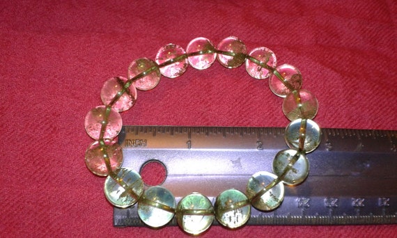 Phantom quartz elasticated beaded bangle, clear w… - image 8