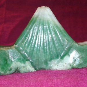 Antique 1800s apple green Jadeite A Jade brush rest untreated Earth mined gem gemstone scholar calligraphy art hand carved unique one off image 4