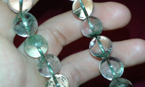 Phantom quartz elasticated beaded bangle, clear w… - image 10