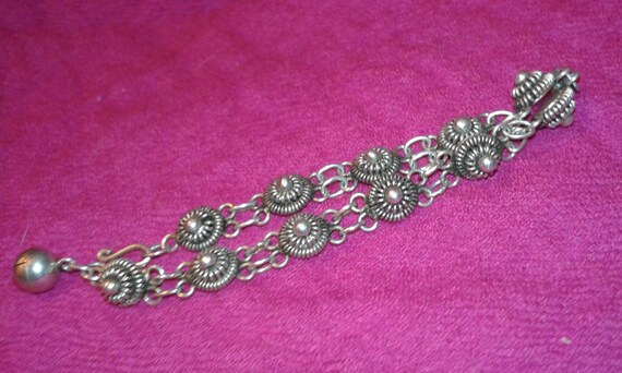 Bracelet - Solid sterling silver - Handmade Hindu… - image 2